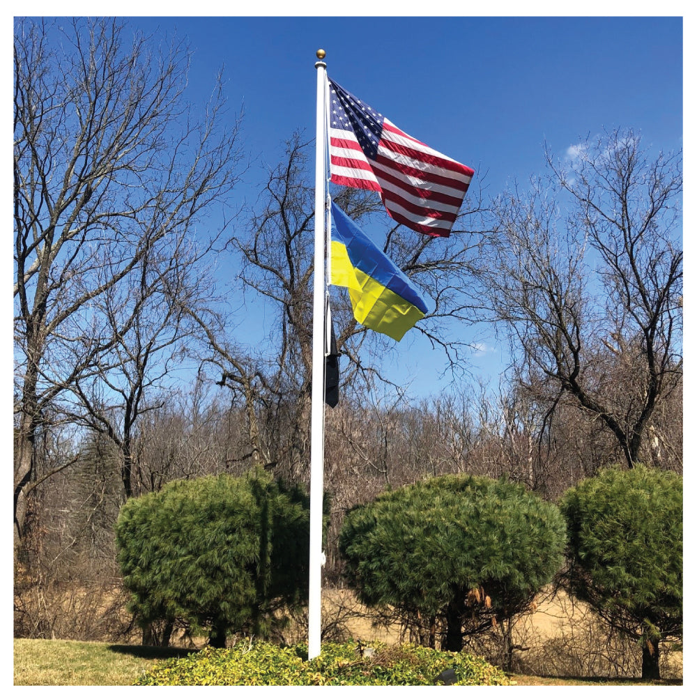 20' External Flagpole - Gates Flag & Banner