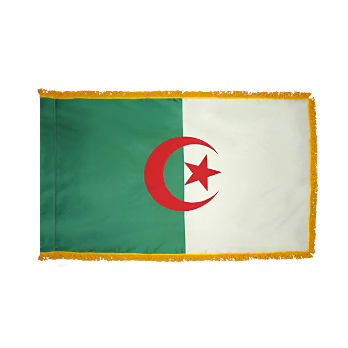 Depiction of Algeria Indoor Pole Hem Fringe Flag - Gates Flag & Banner