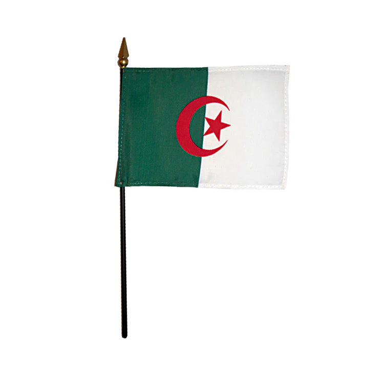 Depiction of Algeria Stick Flag - Gates Flag & Banner