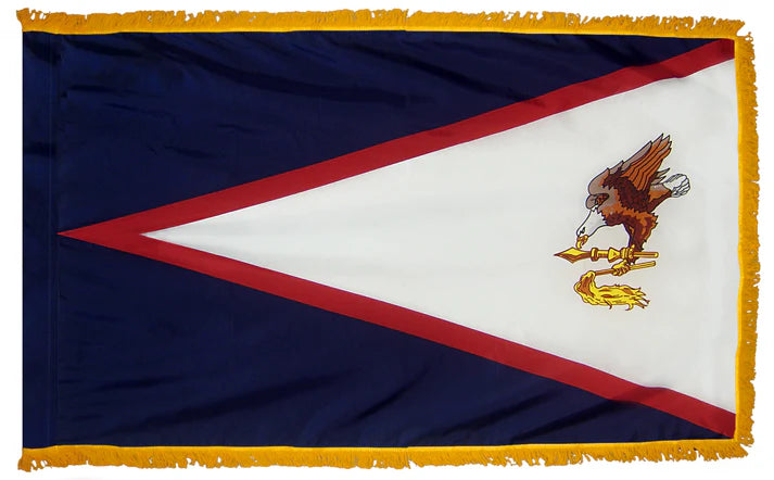 Depiction of American Samoa pole hem fringe Flag - Gates Flag & Banner