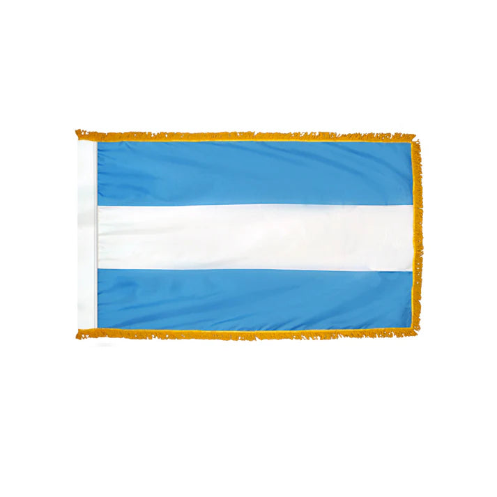 Depiction of Argentina Civil Indoor Pole Hem Fringe Flag - Gates Flag & Banner