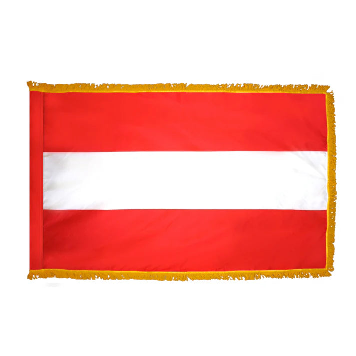 Depiction of Austria Indoor Pole Hem Fringe Flag - Gates Flag & Banner