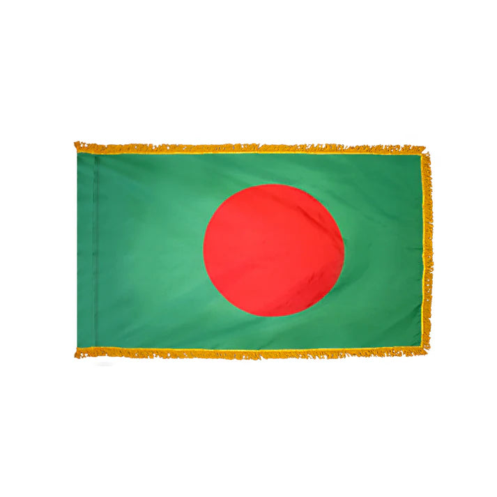 Depiction of Bangladesh Indoor Pole Hem Fringe Flag - Gates Flag & Banner