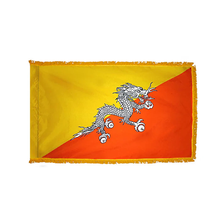 Depiction of Bhutan Indoor Pole Hem Fringe Flag - Gates Flag & Banner