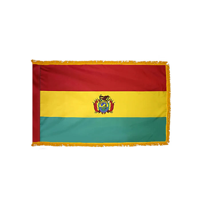 Depiction of Bolivia Government Indoor Pole Hem Fringe Flag - Gates Flag Banner