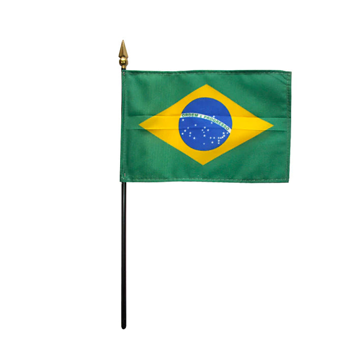 Depiction of Brazil Stick Flag - Gates Flag & Banner