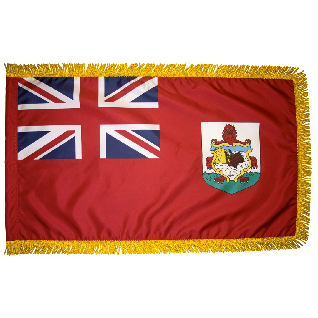 Depiction of Bermuda indoor pole hem & fringe flag - Gates Flag & Banner