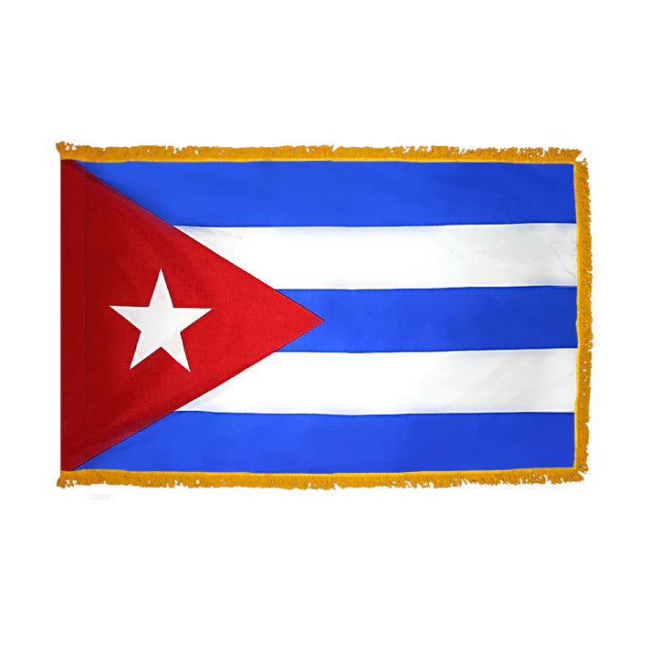 Depiction of Cuba Indoor Pole Hem Fringe Flag - Gates Flag & Banner