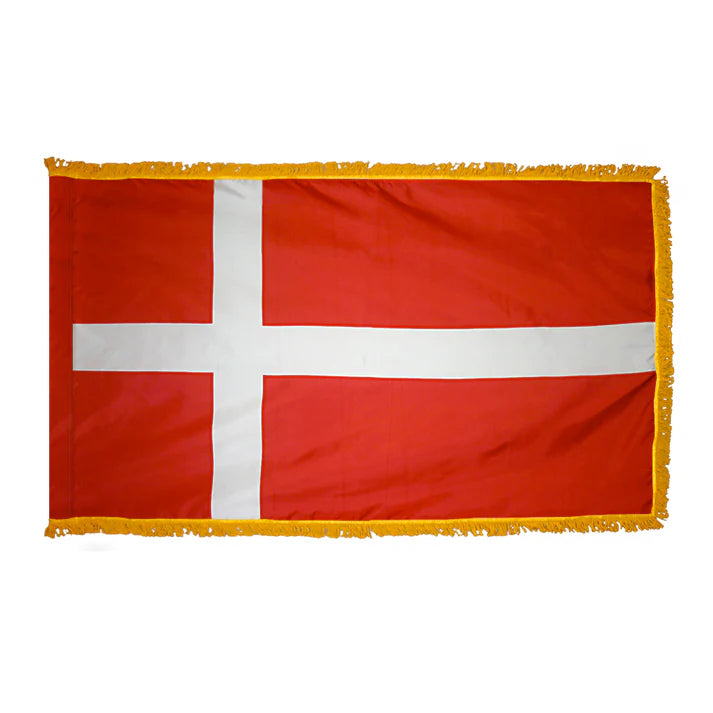 Depiction of Denmark Indoor Pole Hem Fringe Flag - Gates Flag & Banner