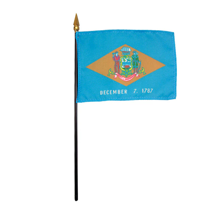 Depiction of Delaware state pole hem fringe flag - Gates Flag & Banner