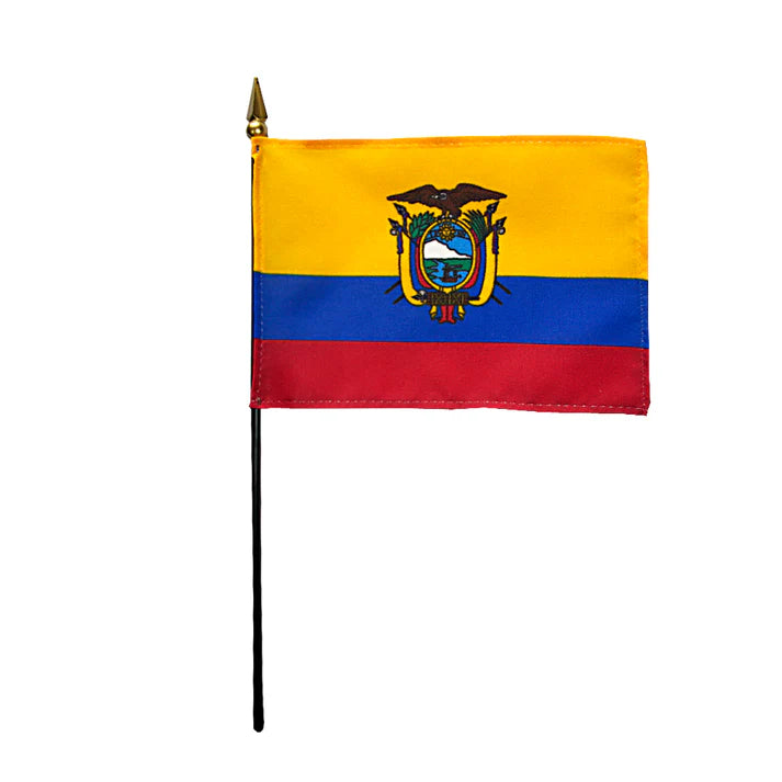 Depiction of Ecuador Government Stick Flag - Gates Flag & Banner