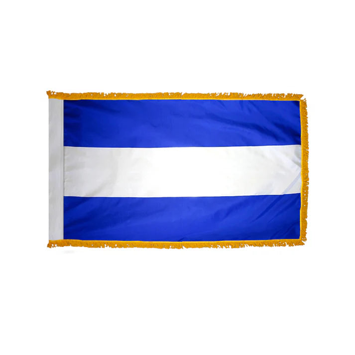 Depiction of El Salvador Civil Indoor Pole Hem Fringe Flag - Gates Flag & Banner