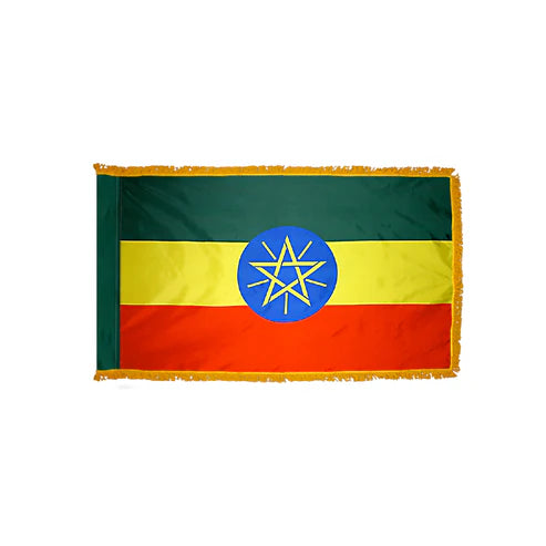 Depiction of Ethiopia Indoor pole hem fringe Flag - Gates Flag & Banner