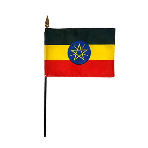 Depiction of Ethiopia Stick Flag - Gates Flag & Banner