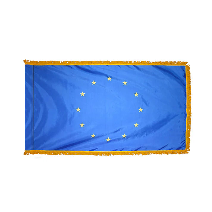 Depiction of European Union Indoor pole hem fringe Flag - Gates Flag & Banner