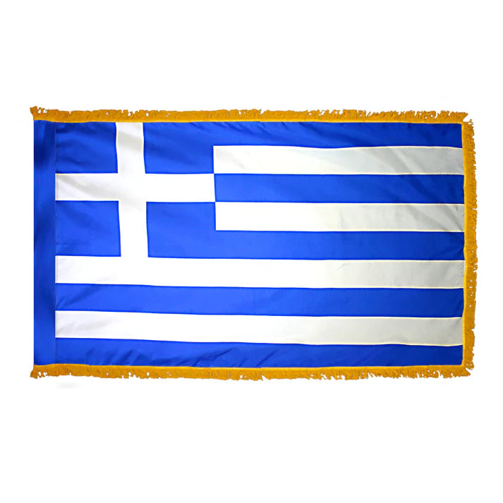 Depiction of Greece Indoor pole hem fringe Flag - Gates Flag & Banner