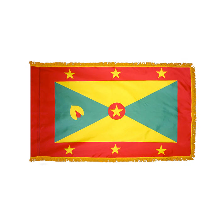 Depiction of Grenada Indoor pole hem fringe Flag - Gates Flag & Banner