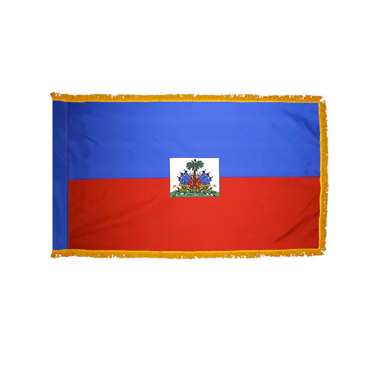 Depiction of Haiti Government Indoor pole hem fringe Flag - Gates Flag & Banner