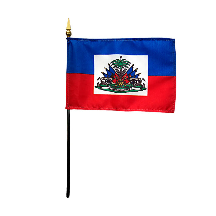 Depiction of Haiti Government Stick Flag - Gates Flag & Banner