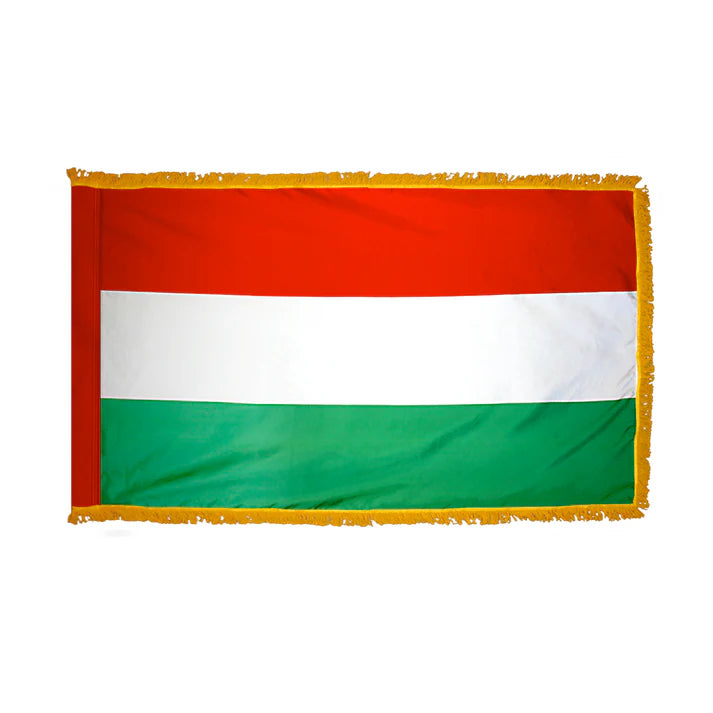 Depiction of Hungary Indoor pole hem fringe Flag - Gates Flag & Banner