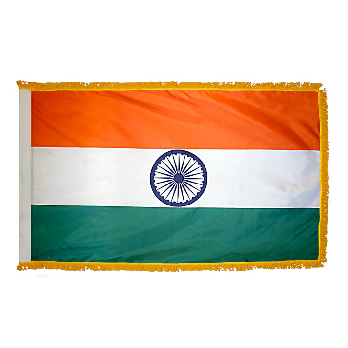 Depiction of India Indoor pole hem fringe Flag - Gates Flag & Banner