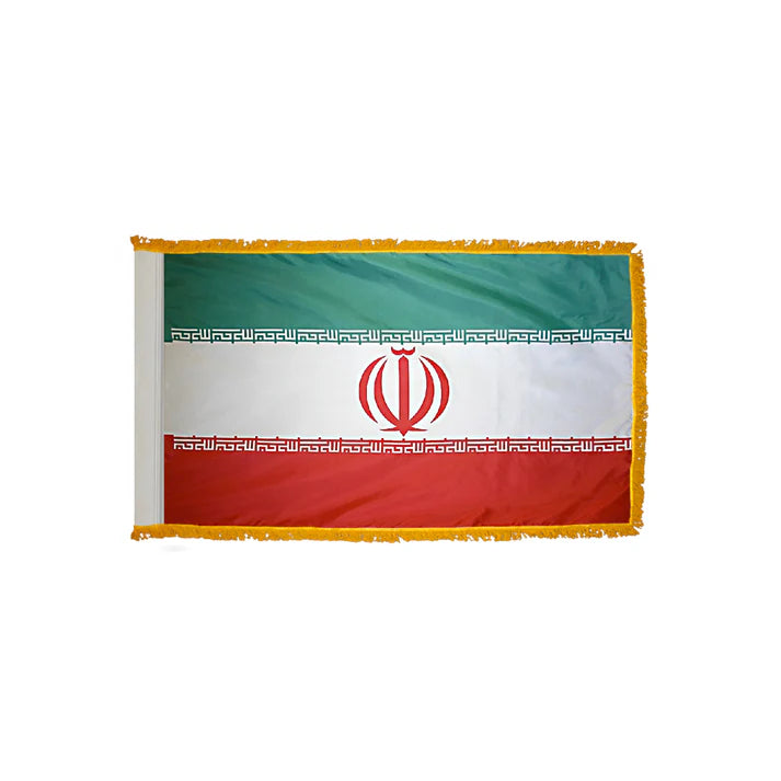 Depiction of Iran Indoor pole hem fringe Flag - Gates Flag & Banner