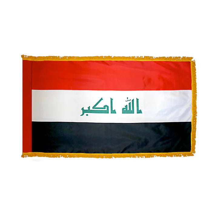 Depiction of Iraq Indoor pole hem fringe Flag - Gates Flag & Banner