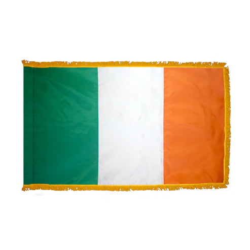 Depiction of Ireland Indoor pole hem fringe Flag - Gates Flag & Banner