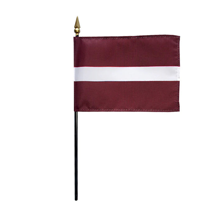 Depiction of Latvia Stick Flag - Gates Flag & Banner