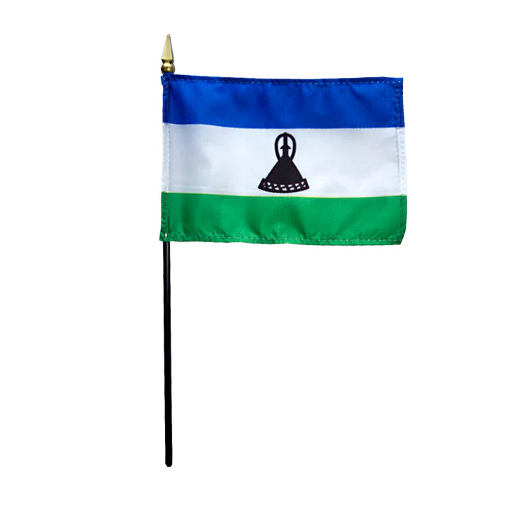 Depiction of Lesotho Stick Flag - Gates Flag & Banner