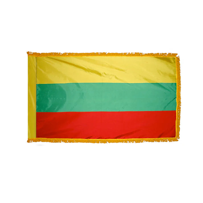 Depiction of Lithuania Indoor pole hem fringe Flag - Gates Flag & Banner