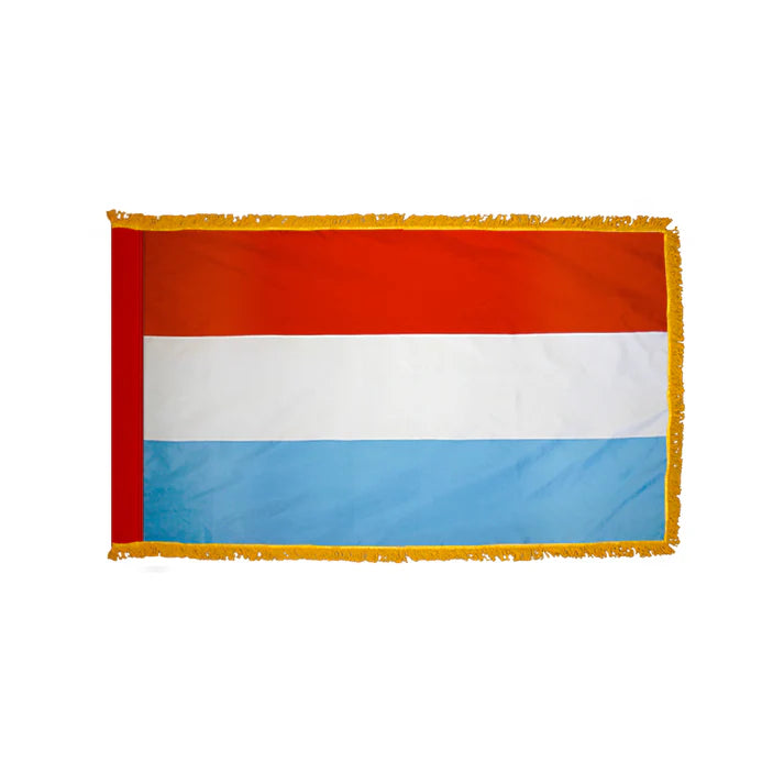 Depiction of Luxembourg Indoor pole hem fringe Flag - Gates Flag & Banner
