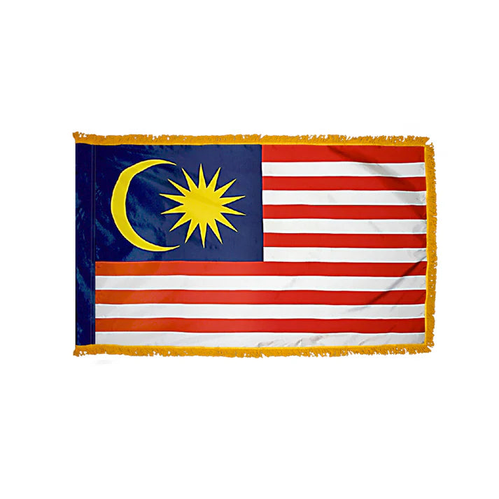 Depiction of Malaysia Indoor pole hem fringe Flag - Gates Flag & Banner