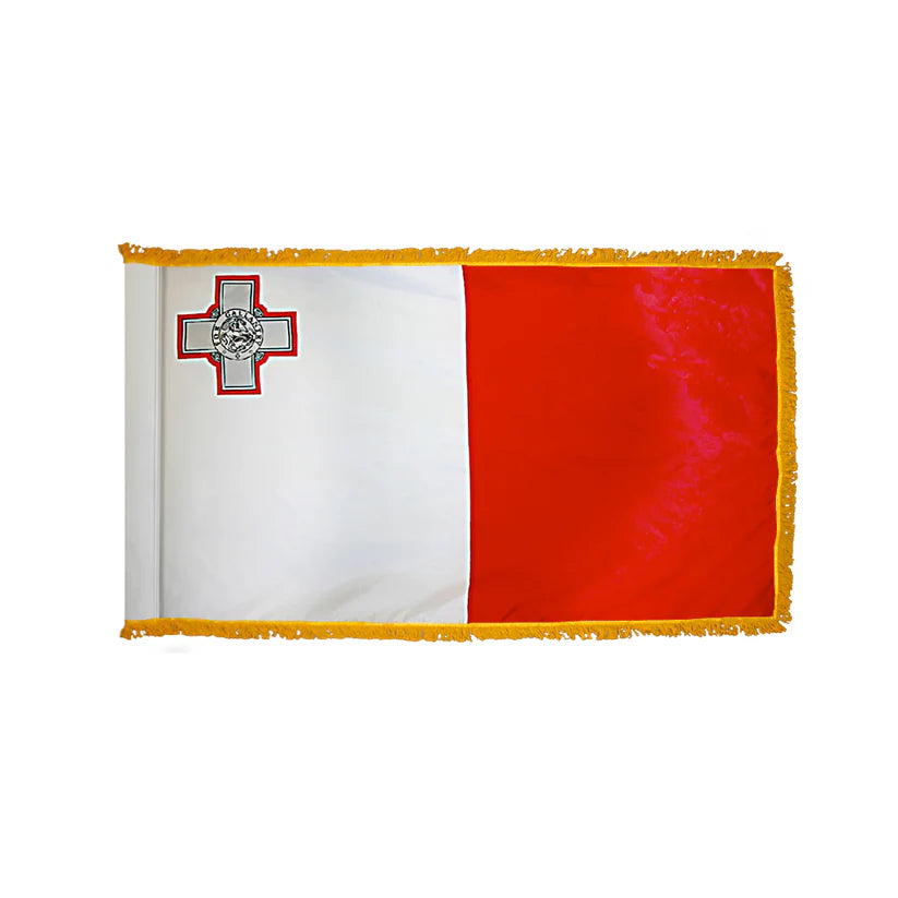 Depiction of Malta Indoor pole hem fringe Flag - Gates Flag & Banner