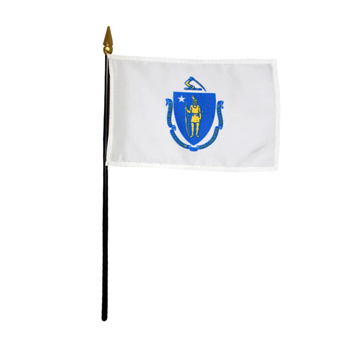 Depiction of Massachusetts State Stick Flag - Gates Flag & Banner