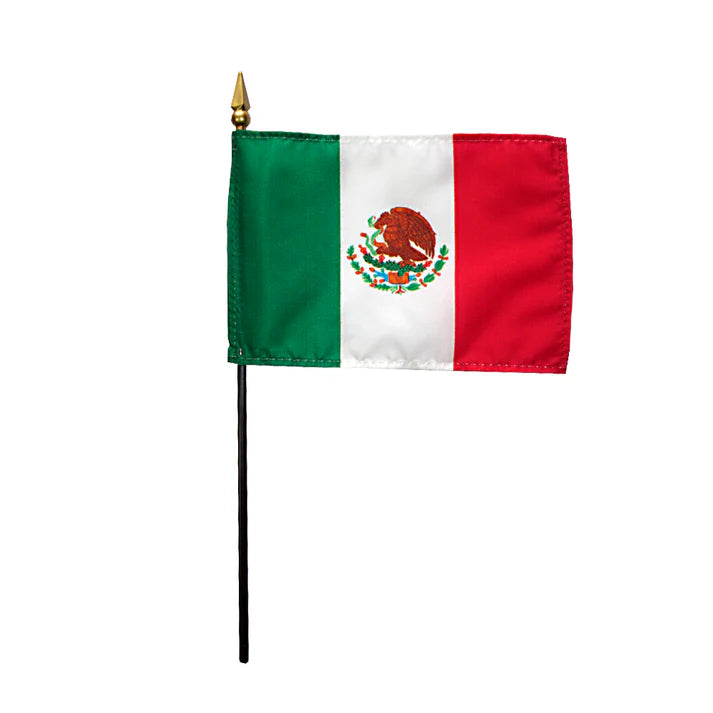 Depiction of Mexico Stick Flag - Gates Flag & Banner
