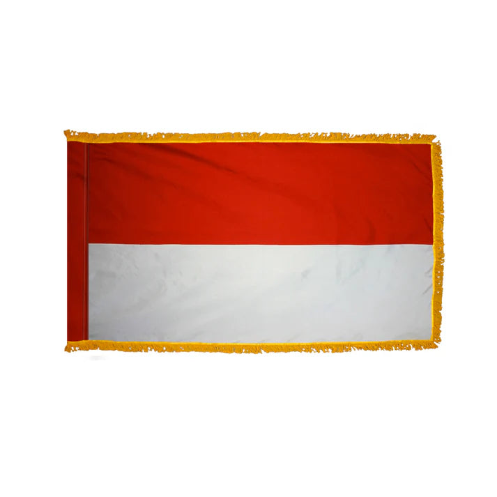 Depiction of Monaco Indoor pole hem fringe Flag - Gates Flag & Banner