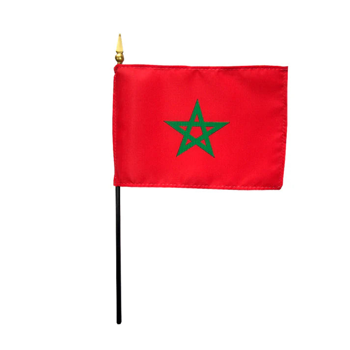Depiction of Morocco Stick Flag - Gates Flag & Banner