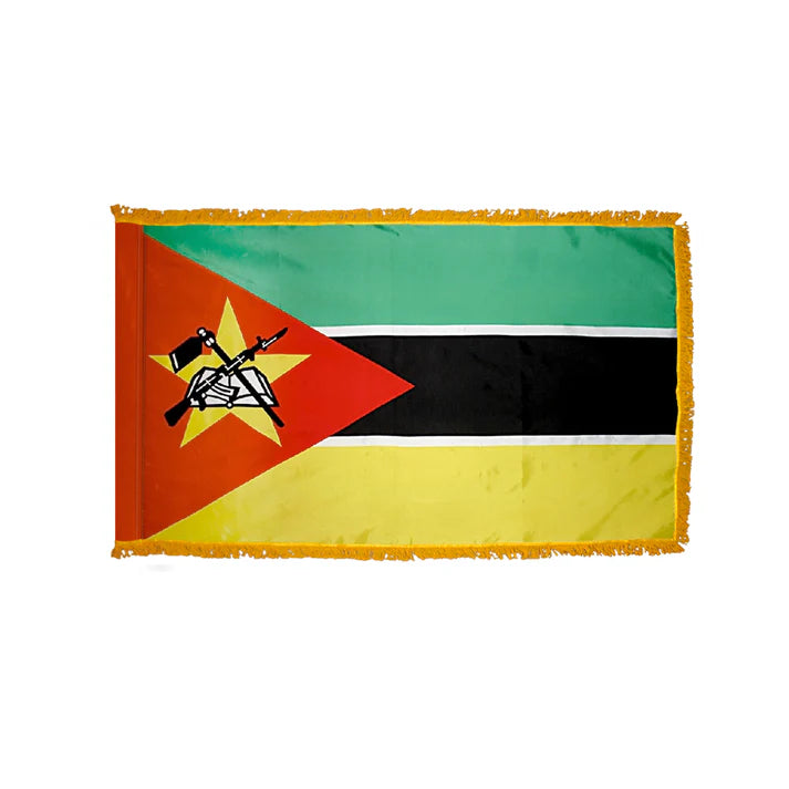 Depiction of Mozambique Indoor pole hem fringe Flag - Gates Flag & Banner