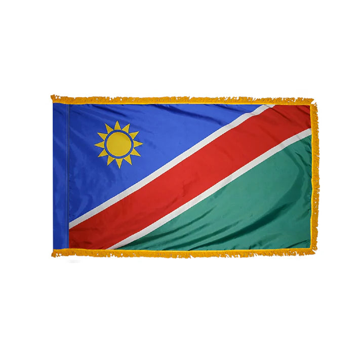 Depiction of Namibia Indoor pole hem fringe Flag - Gates Flag & Banner