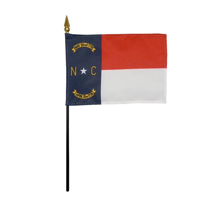 Depiction of North Carolina State Stick Flag - Gates Flag & Banner