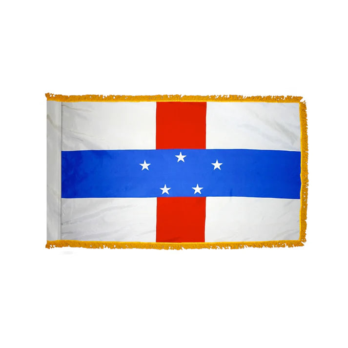 Depiction of Netherlands Antilles Indoor pole hem fringe Flag - Gates Flag & Banner