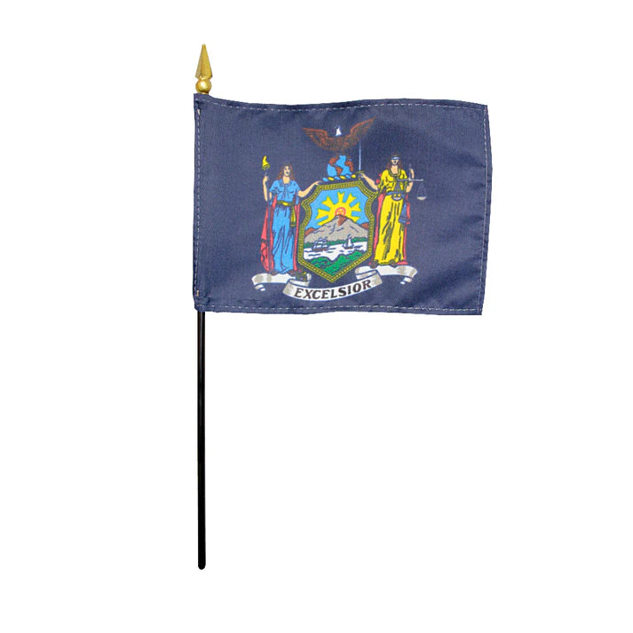 Depiction of New York State Stick Flag - Gates Flag & Banner