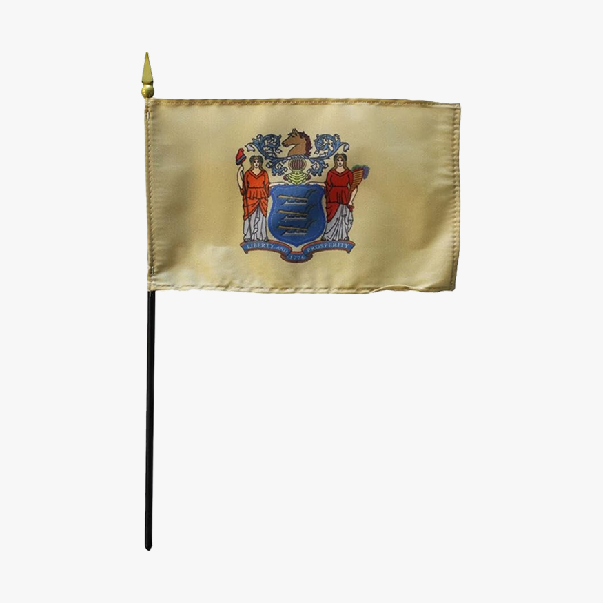 Depiction of New Jersey State Stick Flag - Gates Flag & Banner