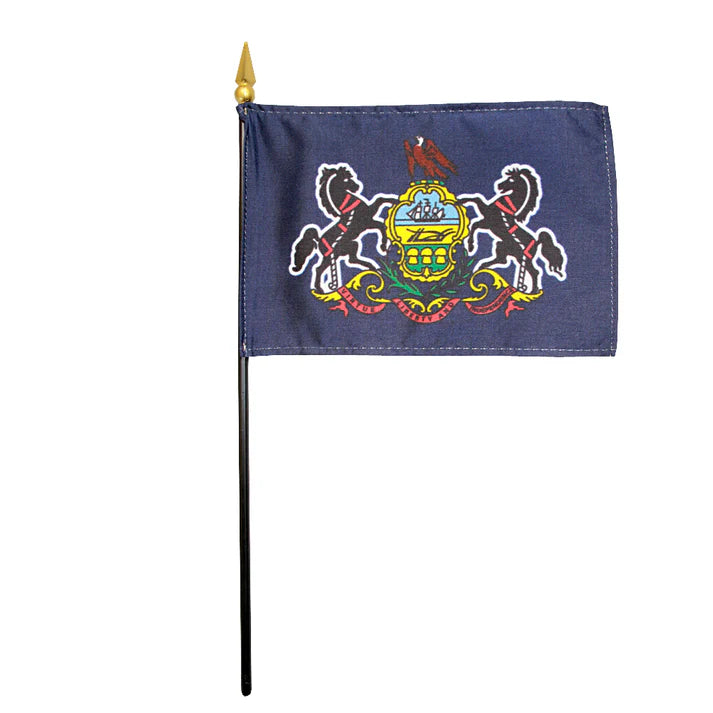 Depiction of Pennsylvania State Stick Flag - Gates Flag & Banner