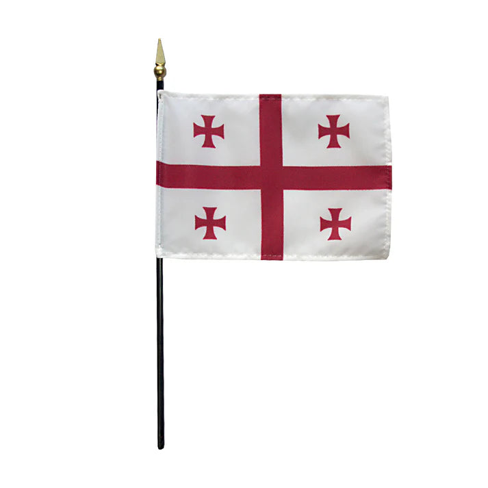 Depiction of Republic of Georgia Stick Flag - Gates Flag & Banner
