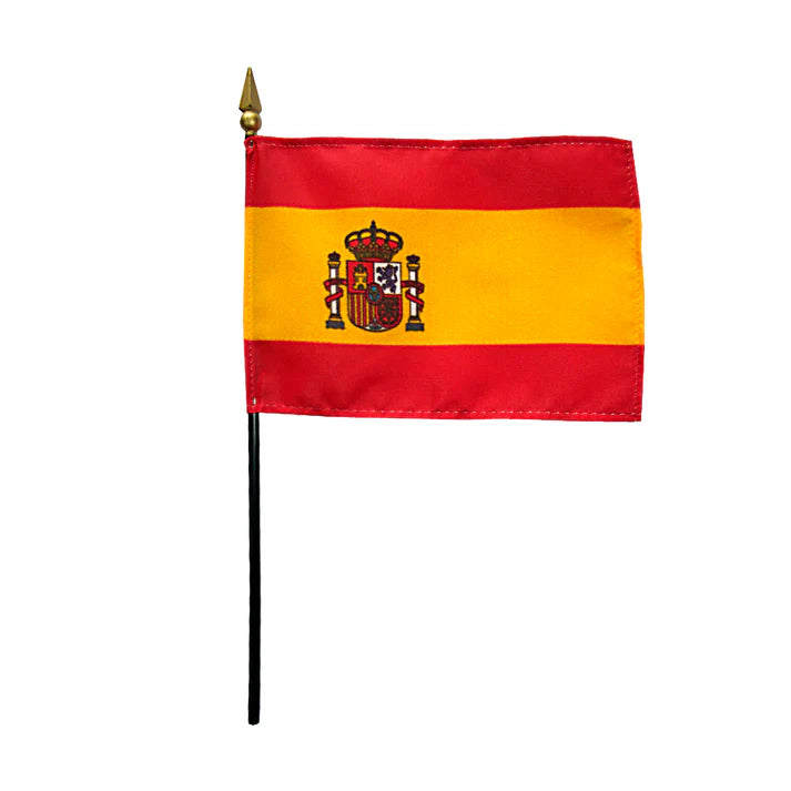 Depiction of Spain Government Stick Flag - Gates Flag & Banner