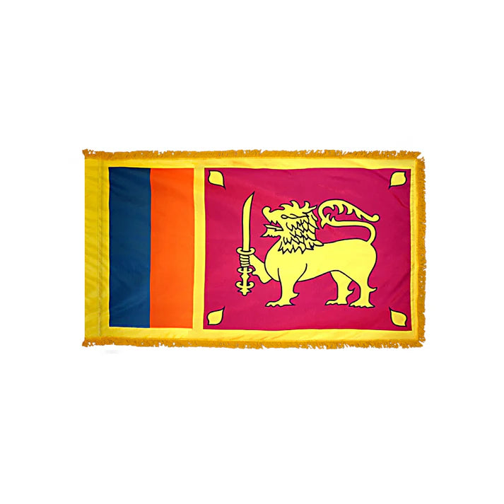 Depiction of Sri Lanka Indoor pole hem fringe Flag - Gates Flag & Banner