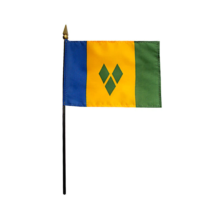Depiction of St. Vincent Grenadines Stick Flag - Gates Flag & Banner