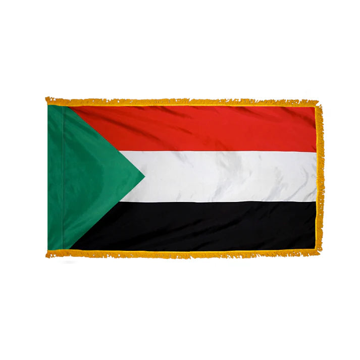 Depiction of Sudan Indoor pole hem fringe Flag - Gates Flag & Banner